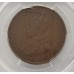 AUSTRALIA 1925 . ONE 1 PENNY . BROKEN N . PCGS VF53